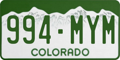 CO license plate 994MYM