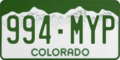 CO license plate 994MYP
