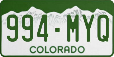 CO license plate 994MYQ