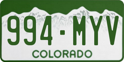 CO license plate 994MYV