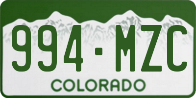 CO license plate 994MZC
