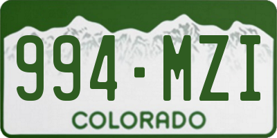 CO license plate 994MZI
