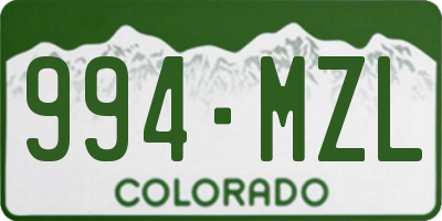 CO license plate 994MZL