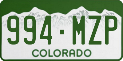 CO license plate 994MZP