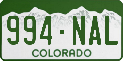 CO license plate 994NAL