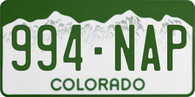 CO license plate 994NAP