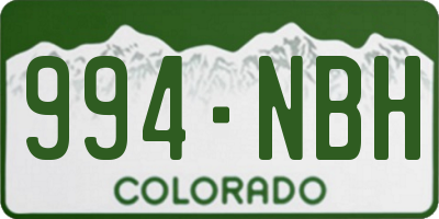 CO license plate 994NBH