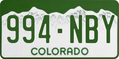 CO license plate 994NBY