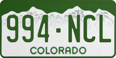 CO license plate 994NCL