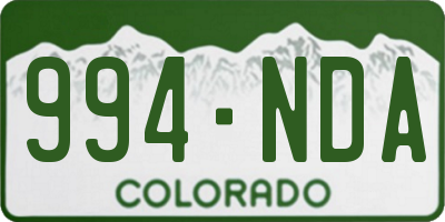 CO license plate 994NDA