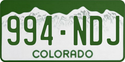 CO license plate 994NDJ