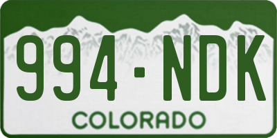 CO license plate 994NDK