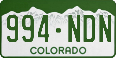 CO license plate 994NDN