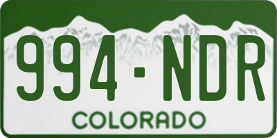 CO license plate 994NDR