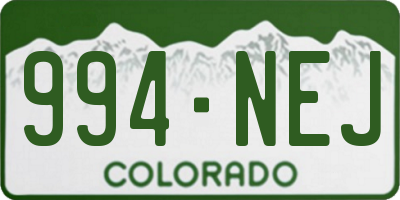CO license plate 994NEJ