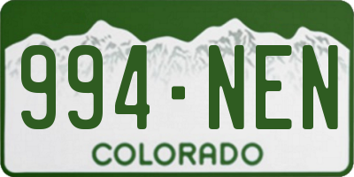 CO license plate 994NEN