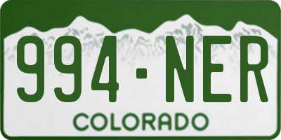CO license plate 994NER
