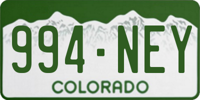 CO license plate 994NEY