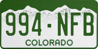 CO license plate 994NFB