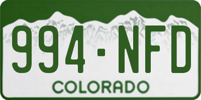 CO license plate 994NFD