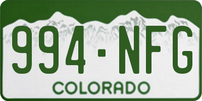 CO license plate 994NFG