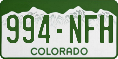 CO license plate 994NFH