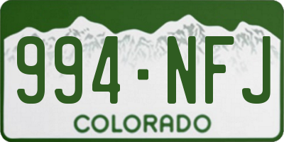 CO license plate 994NFJ