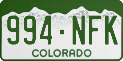 CO license plate 994NFK
