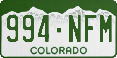 CO license plate 994NFM