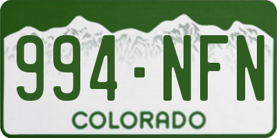 CO license plate 994NFN