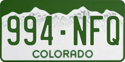 CO license plate 994NFQ