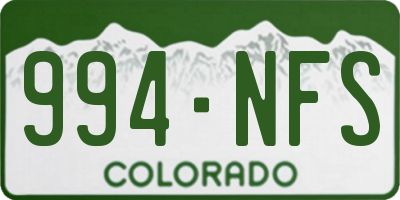 CO license plate 994NFS