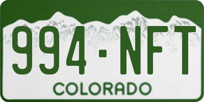 CO license plate 994NFT