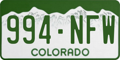 CO license plate 994NFW