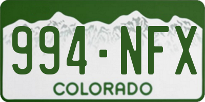 CO license plate 994NFX