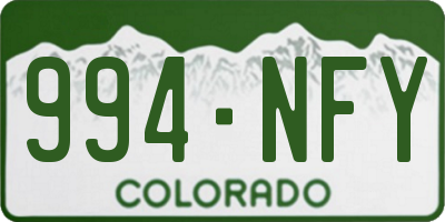 CO license plate 994NFY