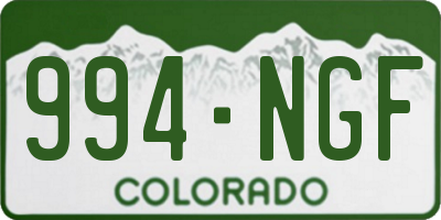 CO license plate 994NGF