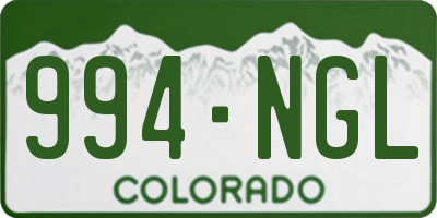 CO license plate 994NGL