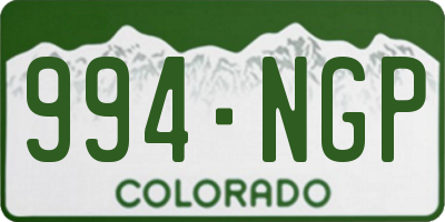 CO license plate 994NGP