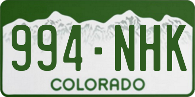 CO license plate 994NHK