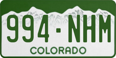 CO license plate 994NHM