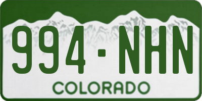 CO license plate 994NHN