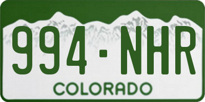 CO license plate 994NHR