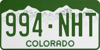 CO license plate 994NHT