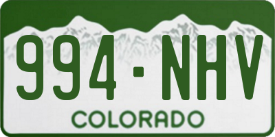 CO license plate 994NHV