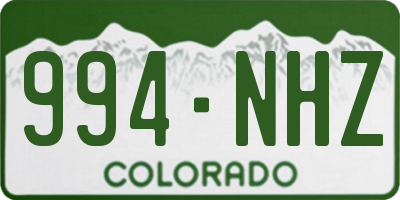 CO license plate 994NHZ