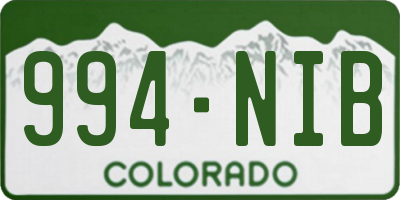 CO license plate 994NIB