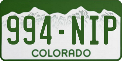 CO license plate 994NIP