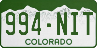 CO license plate 994NIT