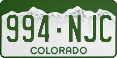 CO license plate 994NJC